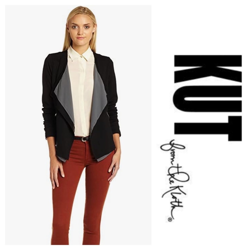Black blazer jacket by Kut From The Kloth is in like new condition. Size Medium